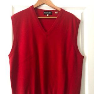 Men's Cashmere Red Vest - XL